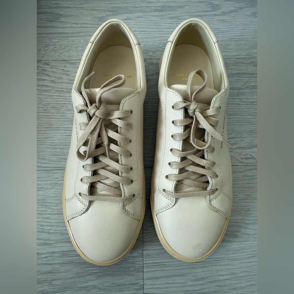 YSL Saint Laurent Sneakers Andy Low Top Brooklyn Dark Coquille Woman’s US 6.5